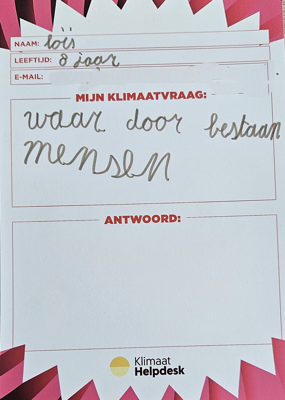 Waardoor bestaan mensen?
