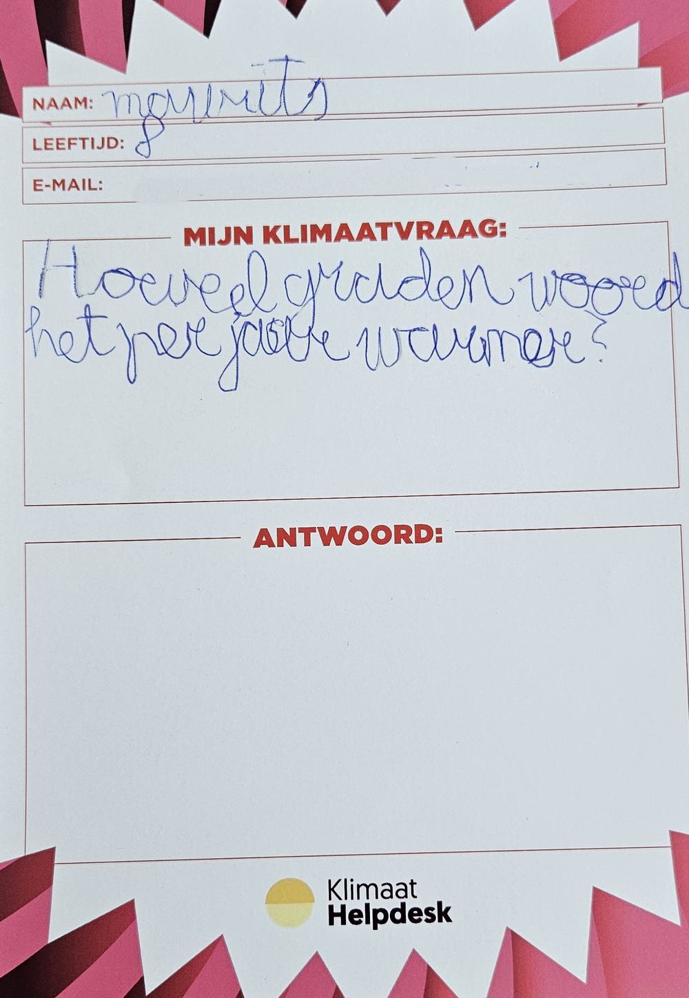 Hoeveel graden per jaar wordt het warmer?